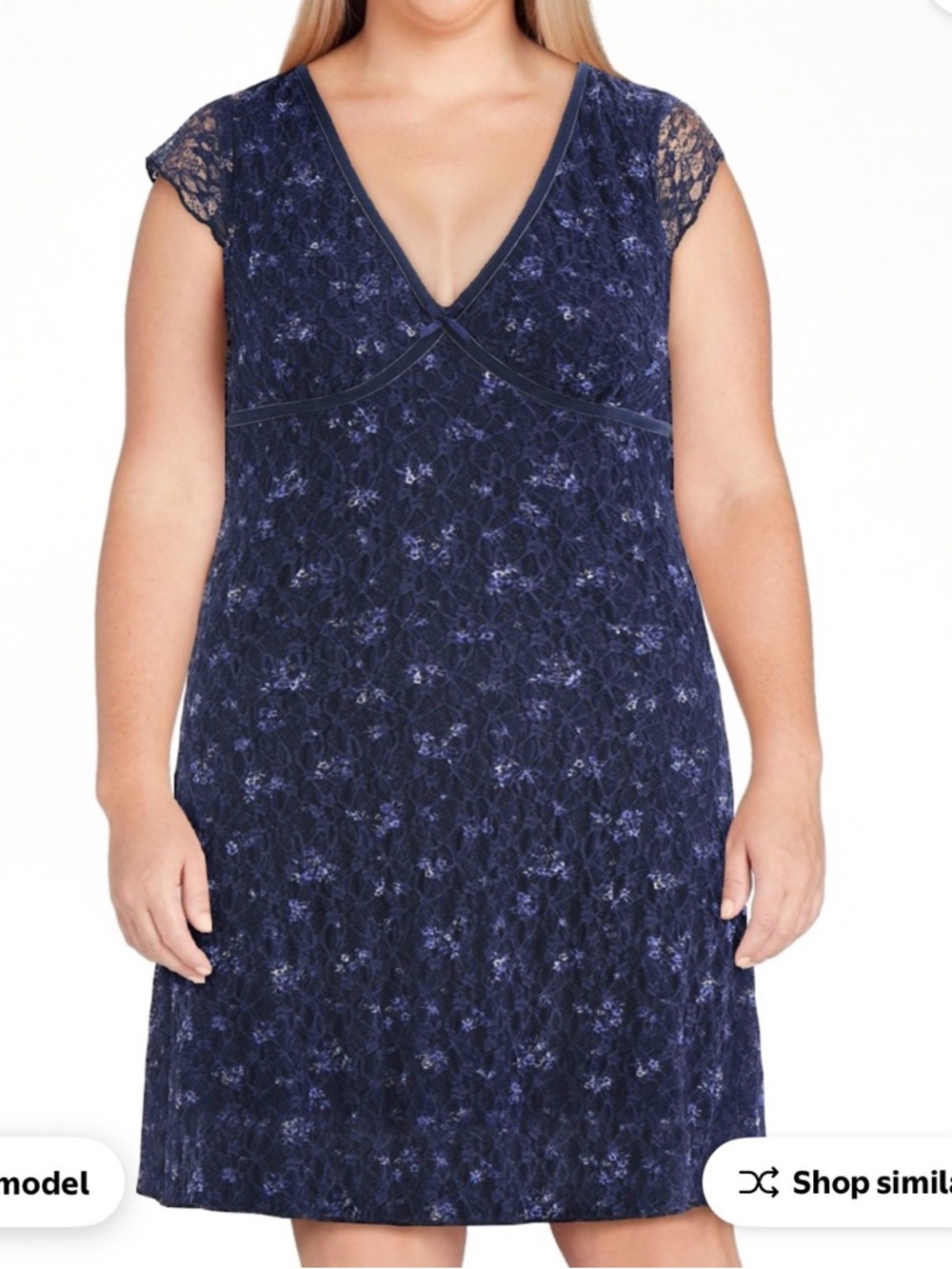 No Boundaries Women Jrs. Blue Floral Lined Dress L(10/12)
